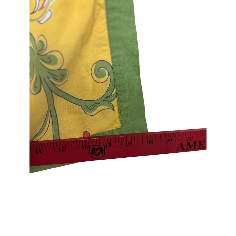 Pier 1 Imports Reversible Floral Striped Pillow Sham 2 Yellow Green 19x19 Square